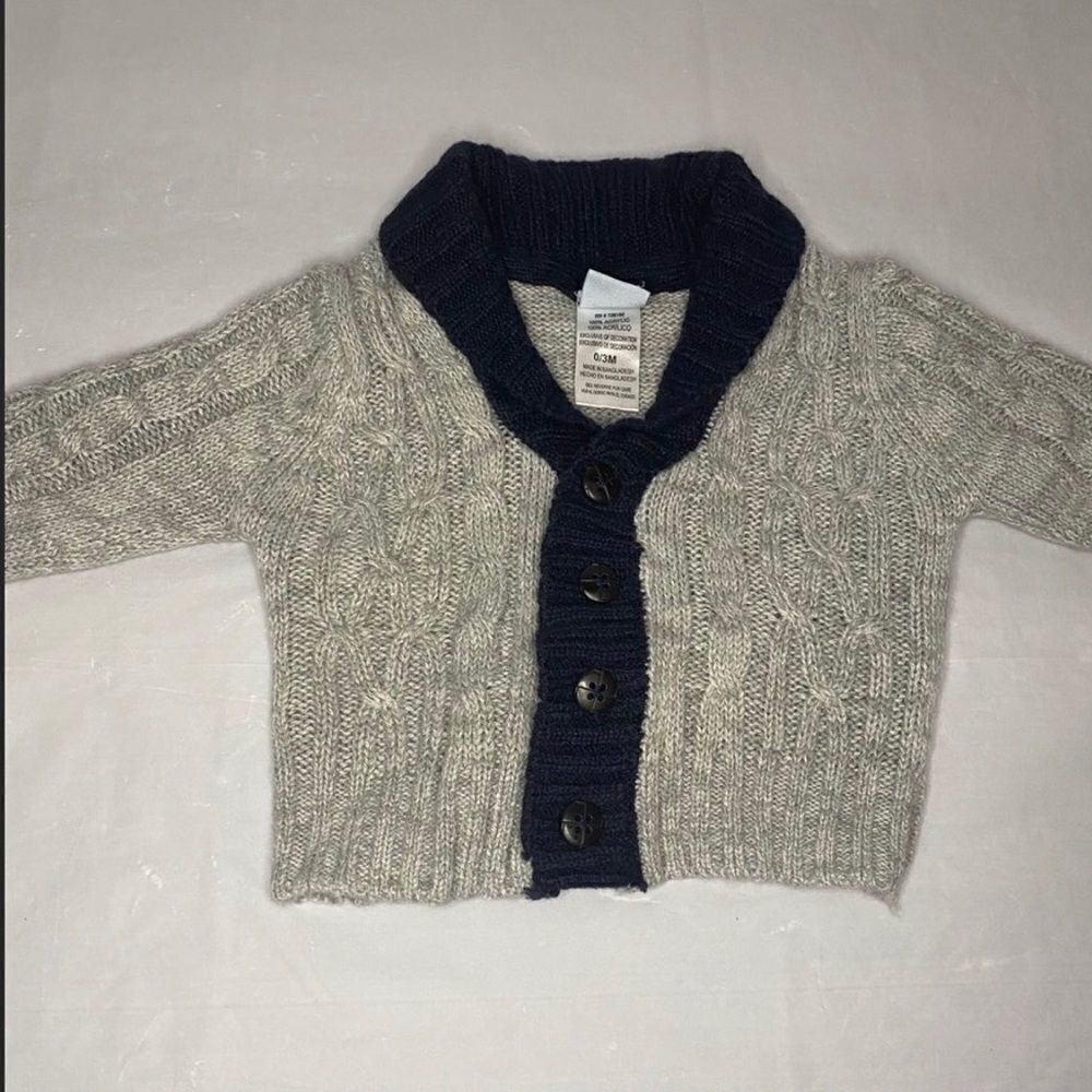 Little Lad gray button up sweater